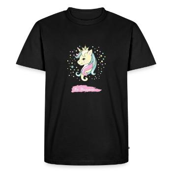 Conte de fées Licorne Idée cadeau coloré - T-shirt Premium bio Homme - noir - Devant - Nico (187cm)