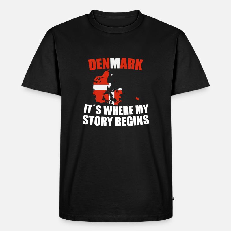 Dänemark - Männer Premium Bio T-Shirt - Schwarz