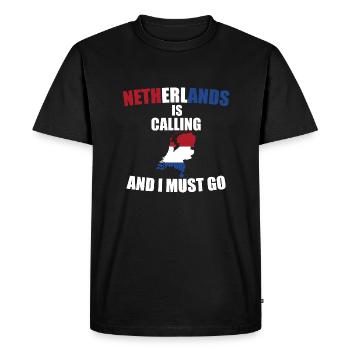 Pays-Bas - T-shirt Premium bio Homme - noir - Devant - Nico (187cm)