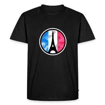 France France Tour Eiffel couleurs nationales - T-shirt Premium bio Homme - noir - Devant - Nico (187cm)