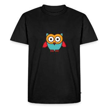 Owls Design - Hibou mignon - T-shirt Premium bio Homme - noir - Devant - Nico (187cm)