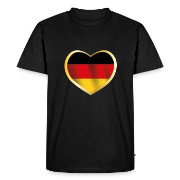 Coeur de l'Allemagne cadeau de drapeau allemand - T-shirt Premium bio Homme - noir - Devant - Nico (187cm)