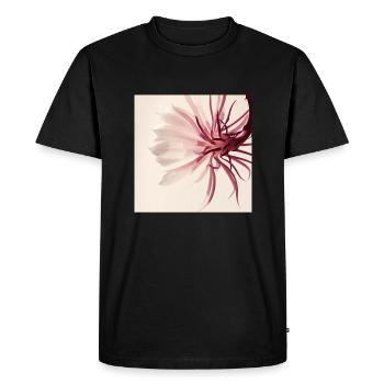 Fleur minimaliste aquarelle beige - T-shirt Premium bio Homme - noir - Devant - Nico (187cm)