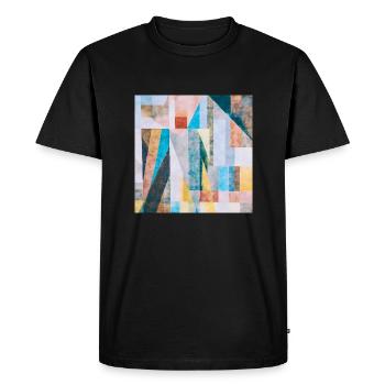 Aquarelle de géométrie abstraite - T-shirt Premium bio Homme - noir - Devant - Nico (187cm)