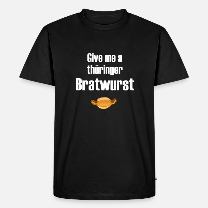 Bratwurst - Männer Premium Bio T-Shirt - Schwarz