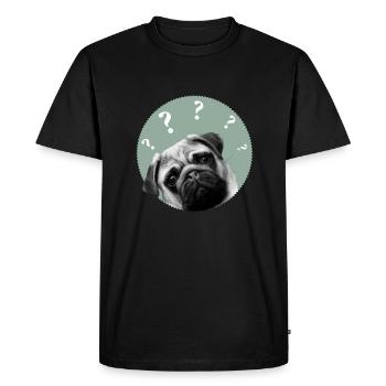 pug - Men's Premium Organic T-Shirt - black - Front - Nico (187cm)