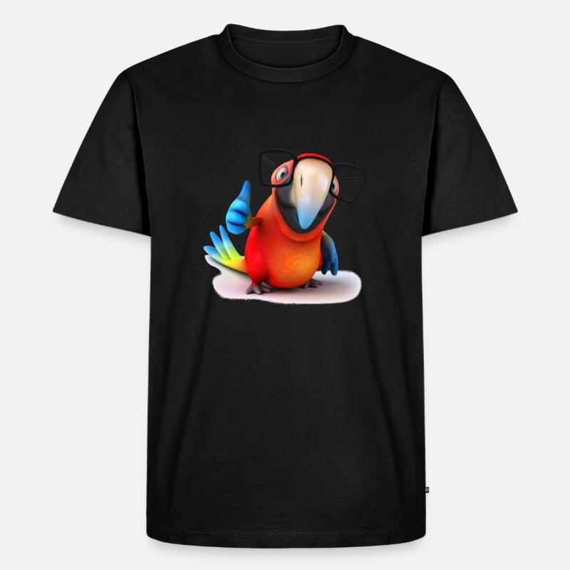Papagei - Männer Premium Bio T-Shirt - Schwarz