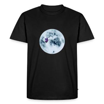 Lune avec papillon galaxie - T-shirt Premium bio Homme - noir - Devant - Nico (187cm)