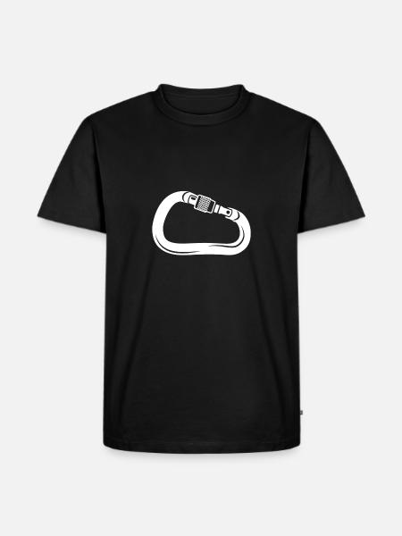 Klettern Kletterer Karabiner Geschenk - Männer Premium Bio T-Shirt - Schwarz