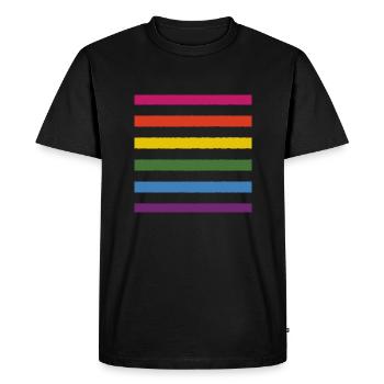 drapeau arc-en-ciel - T-shirt Premium bio Homme - noir - Devant - Nico (187cm)