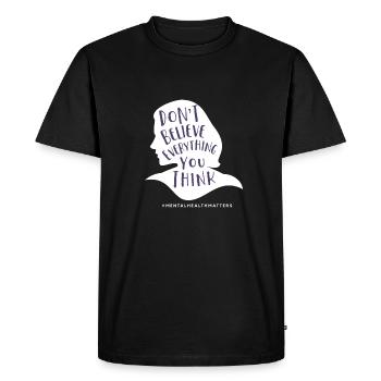 Santé mentale - T-shirt Premium bio Homme - noir - Devant - Nico (187cm)