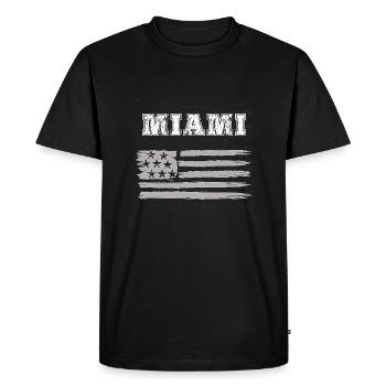 Miami - T-shirt Premium bio Homme - noir - Devant - Nico (187cm)