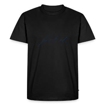 feel it - lettering - Men's Premium Organic T-Shirt - black - Front - Nico (187cm)