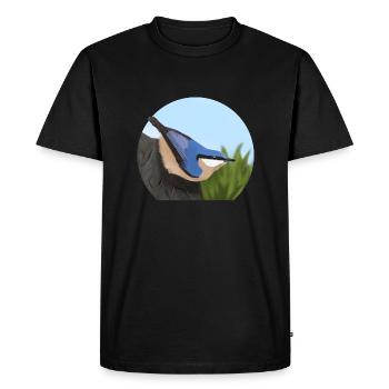 jz.birds nuthatch bird illustration - Men's Premium Organic T-Shirt - black - Front - Nico (187cm)