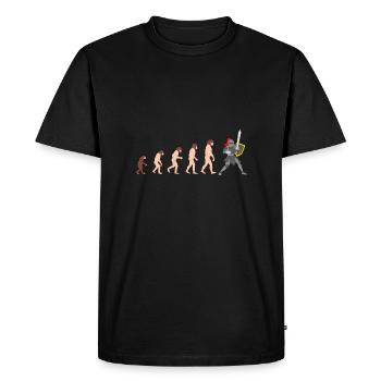 Chevalier Human Evolution Drôle Design Idée cadeau - T-shirt Premium bio Homme - noir - Devant - Nico (187cm)