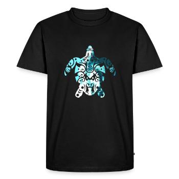 Maori tortue Honu Ocean Tribal tattoo poison - T-shirt Premium bio Homme - noir - Devant - Nico (187cm)