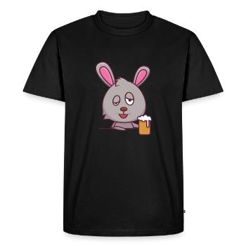 Drinker bunny - Men's Premium Organic T-Shirt - black - Front - Nico (187cm)