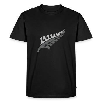 Jagged New silver fern NEW ZEALAND - Men's Premium Organic T-Shirt - black - Front - Nico (187cm)