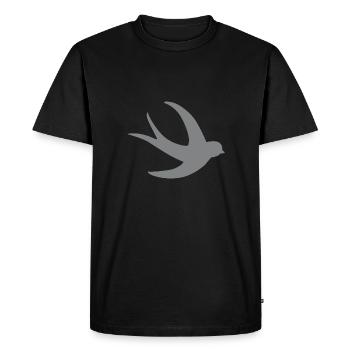 oiseau hirondelle volant unique en gris - T-shirt Premium bio Homme - noir - Devant - Nico (187cm)