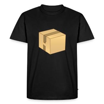 Boîte en carton brun simple - T-shirt Premium bio Homme - noir - Devant - Nico (187cm)