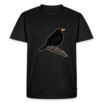 jz.birds blackbird bird design - Men's Premium Organic T-Shirt - black - Front - Nico (187cm)