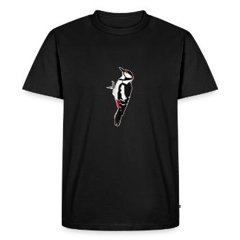 jz.birds woodpecker bird design - Men's Premium Organic T-Shirt - black - Front - Nico (187cm)