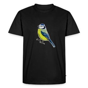 illustration de conception oiseau mésange bleue jz.birds - T-shirt Premium bio Homme - noir - Devant - Nico (187cm)