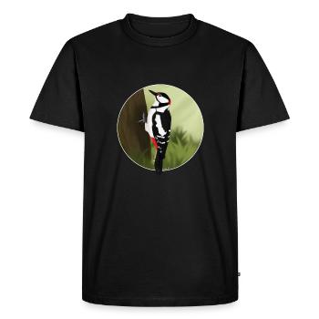jz.birds illustration de conception oiseau pic - T-shirt Premium bio Homme - noir - Devant - Nico (187cm)