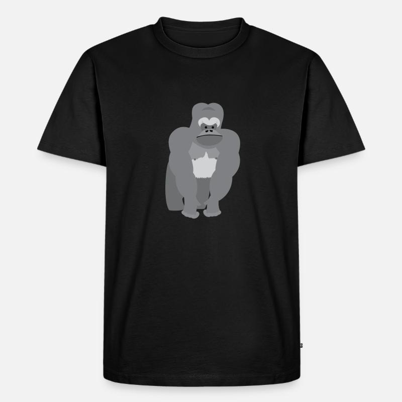 Großaffe Ridgeback Gorilla - Männer Premium Bio T-Shirt - Schwarz