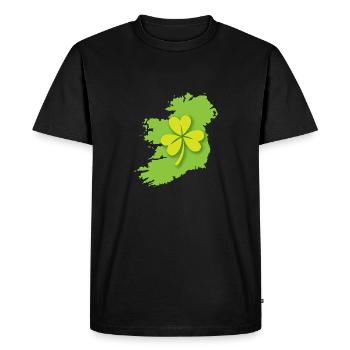 Irlande carte d'Irlande avec shamrock - T-shirt Premium bio Homme - noir - Devant - Nico (187cm)