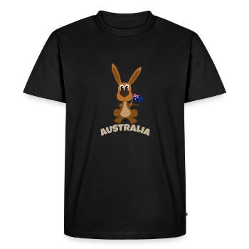 Drapeau de kangourou d'Australie L'idée de cadeau de l'Australie - T-shirt Premium bio Homme - noir - Devant - Nico (187cm)