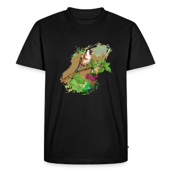 Oiseau chardonneret - T-shirt Premium bio Homme - noir - Devant - Nico (187cm)