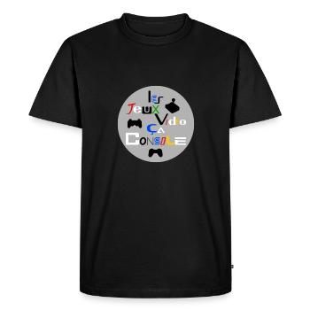 LES JEUX VIDEO, ÇA CONSOLE ! - T-shirt Premium bio Homme - noir - Devant - Nico (187cm)