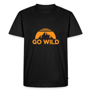 Wilderness Go Wild Mountain Nature Idée cadeau - T-shirt Premium bio Homme - noir - Devant - Nico (187cm)