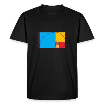 Symboles de mathématiques Spirale dorée Cadeau coloré - T-shirt Premium bio Homme - noir - Devant - Nico (187cm)