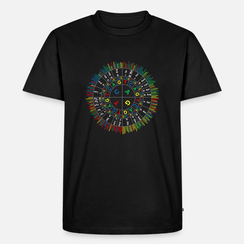 Sanger Codon Circle (dark background) - Men's Premium Organic T-Shirt - black