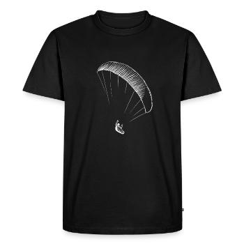 parapente strié de blanc - T-shirt Premium bio Homme - noir - Devant - Nico (187cm)