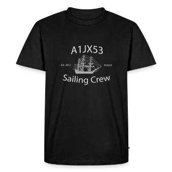 A1JX53 Sailing Crew - Men's Premium Organic T-Shirt - black - Front - Nico (187cm)