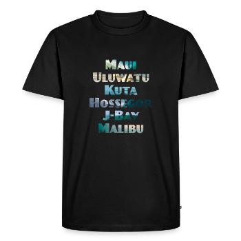 Best Surf Spots Worldwide Surf Shirt Top 6 Waves - Men's Premium Organic T-Shirt - black - Front - Nico (187cm)
