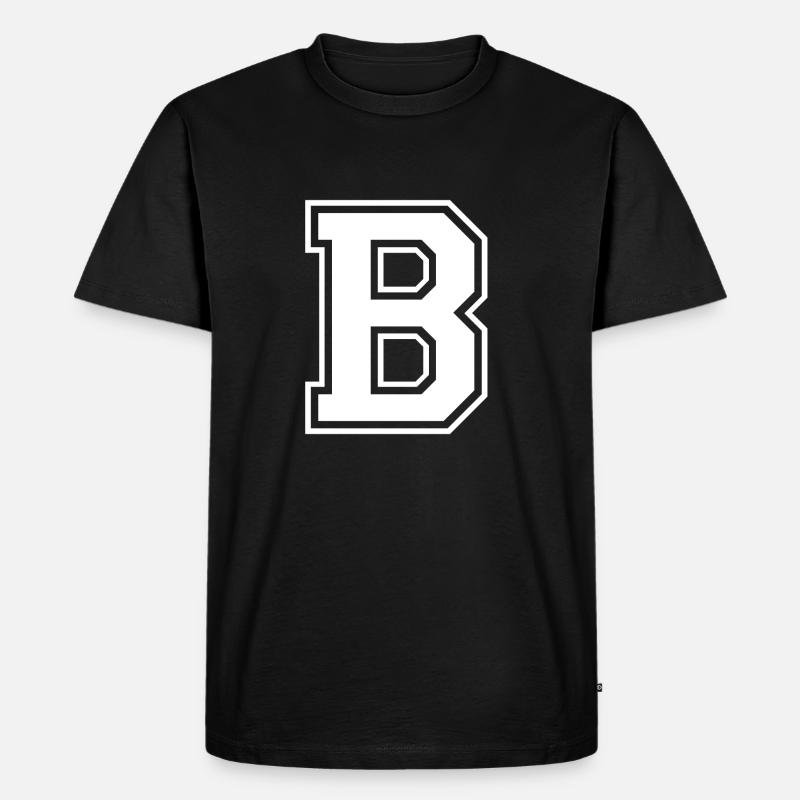 b - Männer Premium Bio T-Shirt - Schwarz
