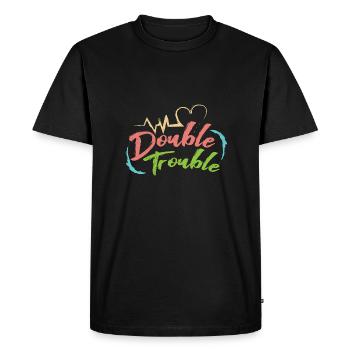 Gemini Double Trouble Twin Twins Gift Idea - Men's Premium Organic T-Shirt - black - Front - Nico (187cm)