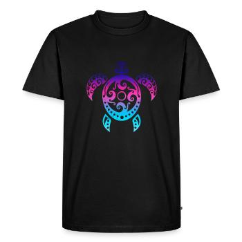 Maori Turtle Honu Tribal Tattoo Neo Gift - Men's Premium Organic T-Shirt - black - Front - Nico (187cm)