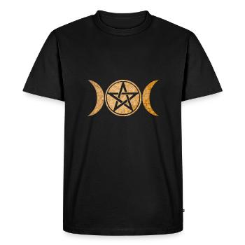 Idée de cadeau Wiccan symbole triple lune - T-shirt Premium bio Homme - noir - Devant - Nico (187cm)