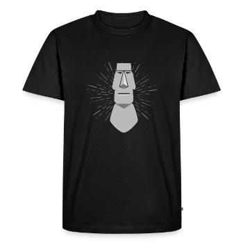 Moai visage de Pâques statue cadeau drôle - T-shirt Premium bio Homme - noir - Devant - Nico (187cm)