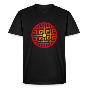 Symbole chinois double pièces cadeau chanceux - T-shirt Premium bio Homme - noir - Devant - Nico (187cm)