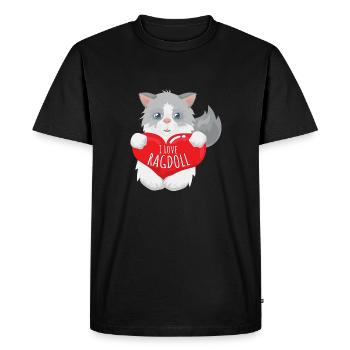 Idée de cadeau pour chat amoureux de Ragdoll - T-shirt Premium bio Homme - noir - Devant - Nico (187cm)
