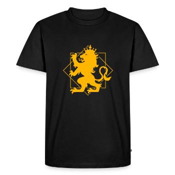 Idée cadeau chevalier lion héraldique - T-shirt Premium bio Homme - noir - Devant - Nico (187cm)