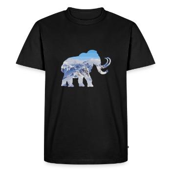 Double Exposure Animals Mammoth Funny Gift - Men's Premium Organic T-Shirt - black - Front - Nico (187cm)