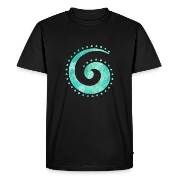 Maori Koru Spiral Peace Happiness Tribal Gift - Men's Premium Organic T-Shirt - black - Front - Nico (187cm)