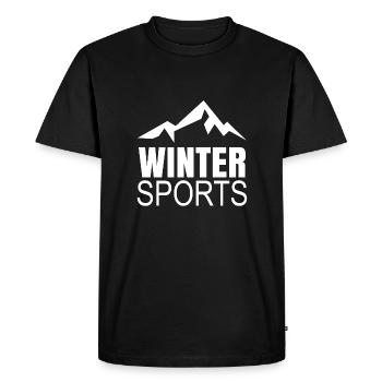 Sports d’hiver - T-shirt Premium bio Homme - noir - Devant - Nico (187cm)